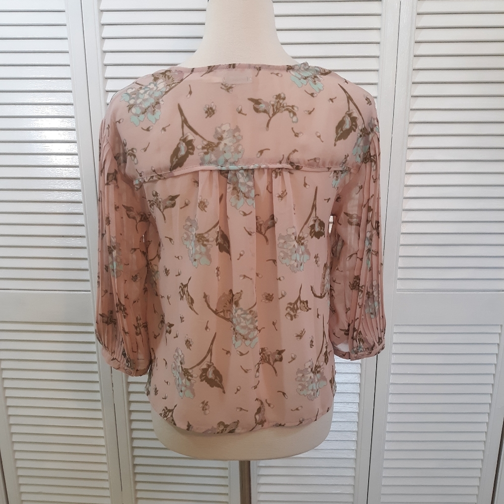 Anthro kimchi blue sheer blouse top small *D - Picture 4 of 6